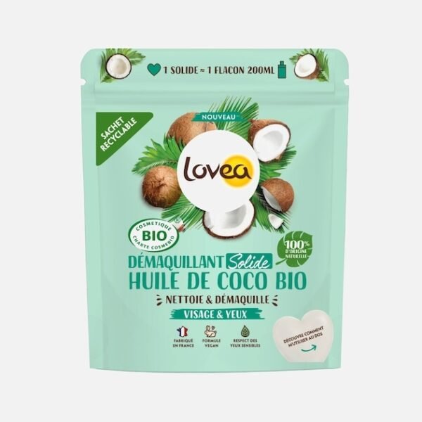 DÉMAQUILLANT SOLIDE LOVEA  HUILE DE COCO BIO 50 g