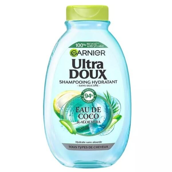 GARNIER ULTRA DOUX Shampoo hydratant eau de coco et aloe vera 250ML