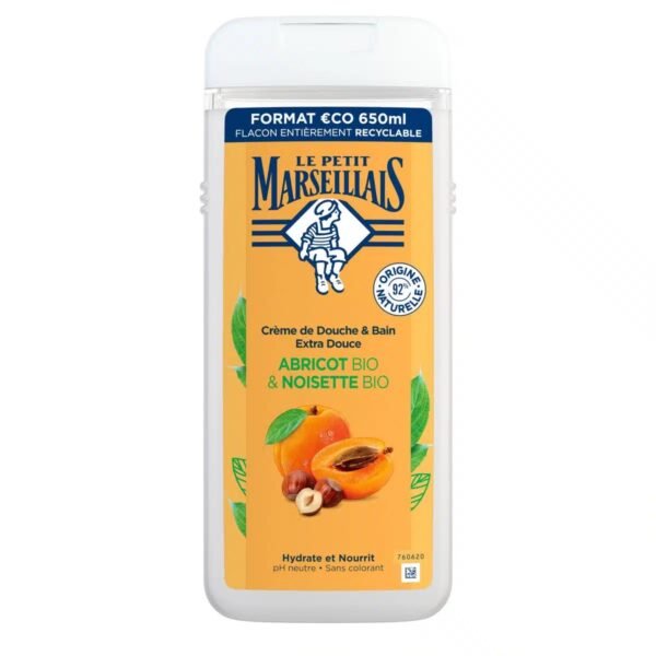 Le Petit Marseillais Crème de Douche & Bain Extra Douce Abricot BIO & Noisette BIO 650ML