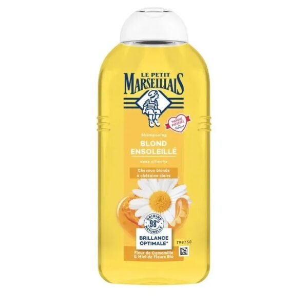 LE PETIT MARSEILLAIS
SHAMPOOING BLOND ENSOLEILLÉ
FLEUR DE CAMOMILLE ET MIEL
BLONDS À CHÂTAIN CLAIRS 300ml