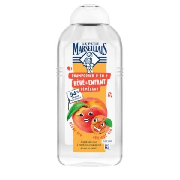 Le Petit Marseillais Shampoing Démêlant pour Enfant 2en1 Pêche et Abricot 250ml