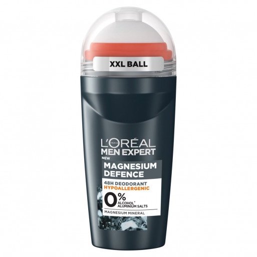 L'ORÉAL MEN EXPERT STICK ROLL-ON MAGNÉSIUM DÉFENSE 48H - 0% ALCOHOL & ALUMINIUM - 50 ML -