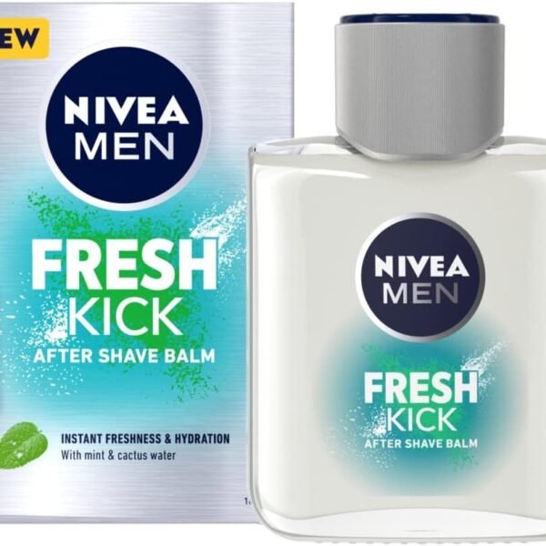 NIVEA MEN Fresh Kick After Shave Balm 100ml, Refreshing After Shave Lotion Skin Care, After Shave Balm with Mint and Cactus Water