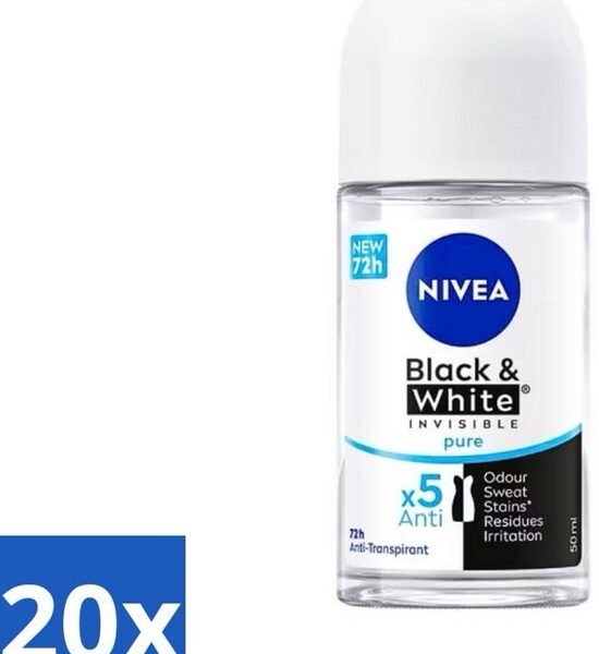 Nivea - Stick Déodorant - Roller - Black & White Invisible Pure - 50 ml