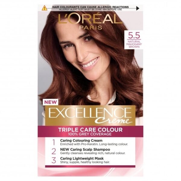 Teinte Paris Excellence Crème Permanent Hair Dye (Various Shades) - 5.5 Natural Mahogany Brown
