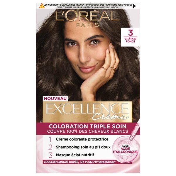 Coloration 3 Châtain foncé Excellence Crème L'OREAL PARIS