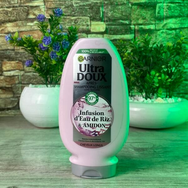 GARNIER ULTRA DOUX APRÈS-SHAMPOOING LISSANT INFUSION D’EAU DE RIZ & AMIDON 200ML
