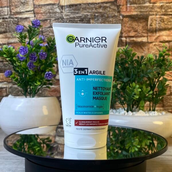 GARNIER GEL NETOYANT PURE ACTIVE ANTI-IMPERFECTIONS 3EN1 ARGILE 150ML