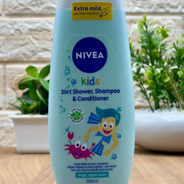 NIVEA SHAMPOOING,GEL DOUCHE , APRÈS SHAMPOOING (3 en 1) 250ML