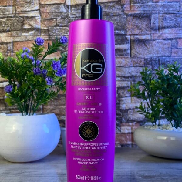 KERAGOLD SHAMPOOING PROFESSIONNEL LISSE INTENSE ANTI-FRIZZZ KÉRATINE ET PROTÉINE DE SOIE 500ML